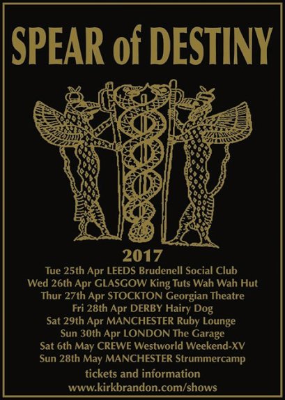 Spear Of Destiny, Kirk Brandon, Phil Martini, Craig Adams, Adrian Portas, Steve Allen Jones, live drummer, Paiste 2002, Vic Firth 3A, Aquarian heads