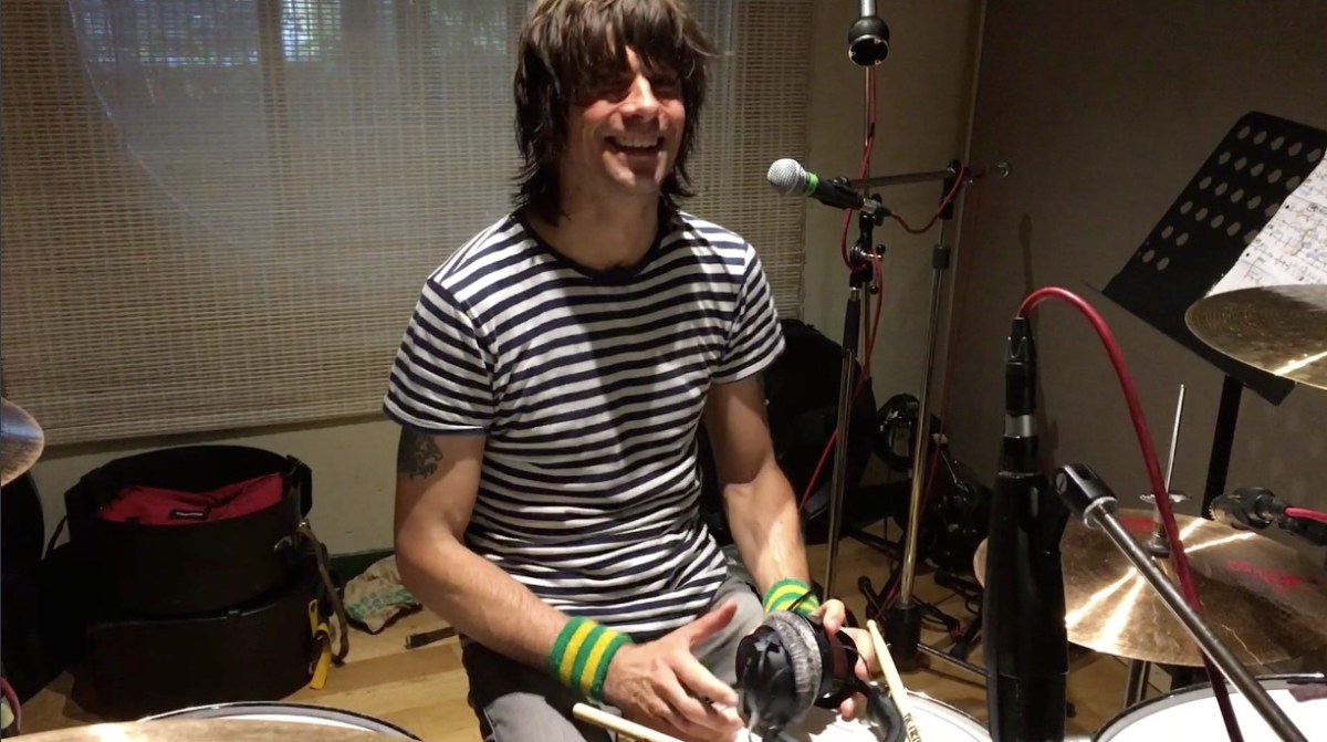 Joe Elliott's Down N Outz Drummer Phil Martini recording new tracks for LP #3, at The Premises Studios, 2017. Mapex Orion Drums, Paiste Cymbals 2002/Dark Energy/Masters, Vic Firth Drumsticks, Aquarian Cymbals, Ludwig Maple 8" Snare Drum, Rock 'n' Roll Drummer, Studio Drummer, recorded by Keith More