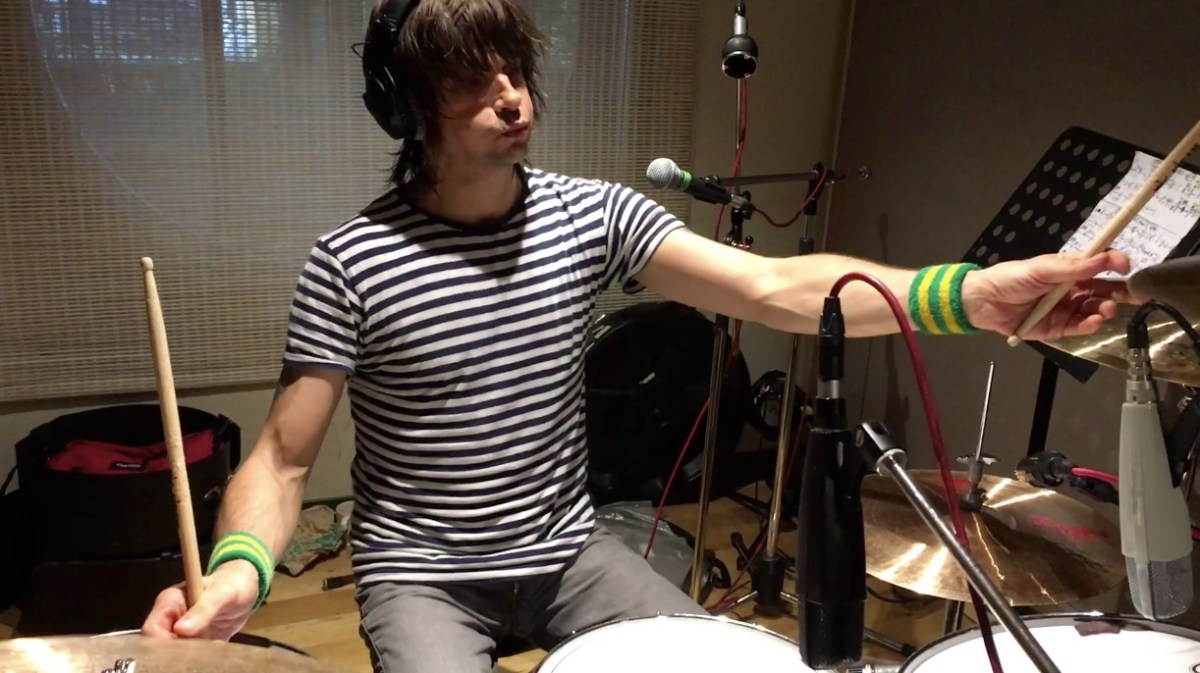 Joe Elliott's Down N Outz Drummer Phil Martini recording new tracks for LP #3, at The Premises Studios, 2017. Mapex Orion Drums, Paiste Cymbals 2002/Dark Energy/Masters, Vic Firth Drumsticks, Aquarian Cymbals, Ludwig Maple 8" Snare Drum, Rock 'n' Roll Drummer, Studio Drummer, recorded by Keith More