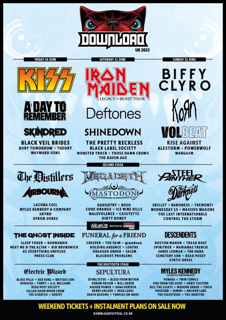 Download Festival 2022 Wayward Sons Mainstage Phil Martini Drummer Toby Jepson Andy Copping KISS Iron Maiden Biffy Clyro Paiste 2002 Vic Firth Remo Ludwig Vistalite Candy Cane Joe Elliott's Down N Outz Spear Of Destiny